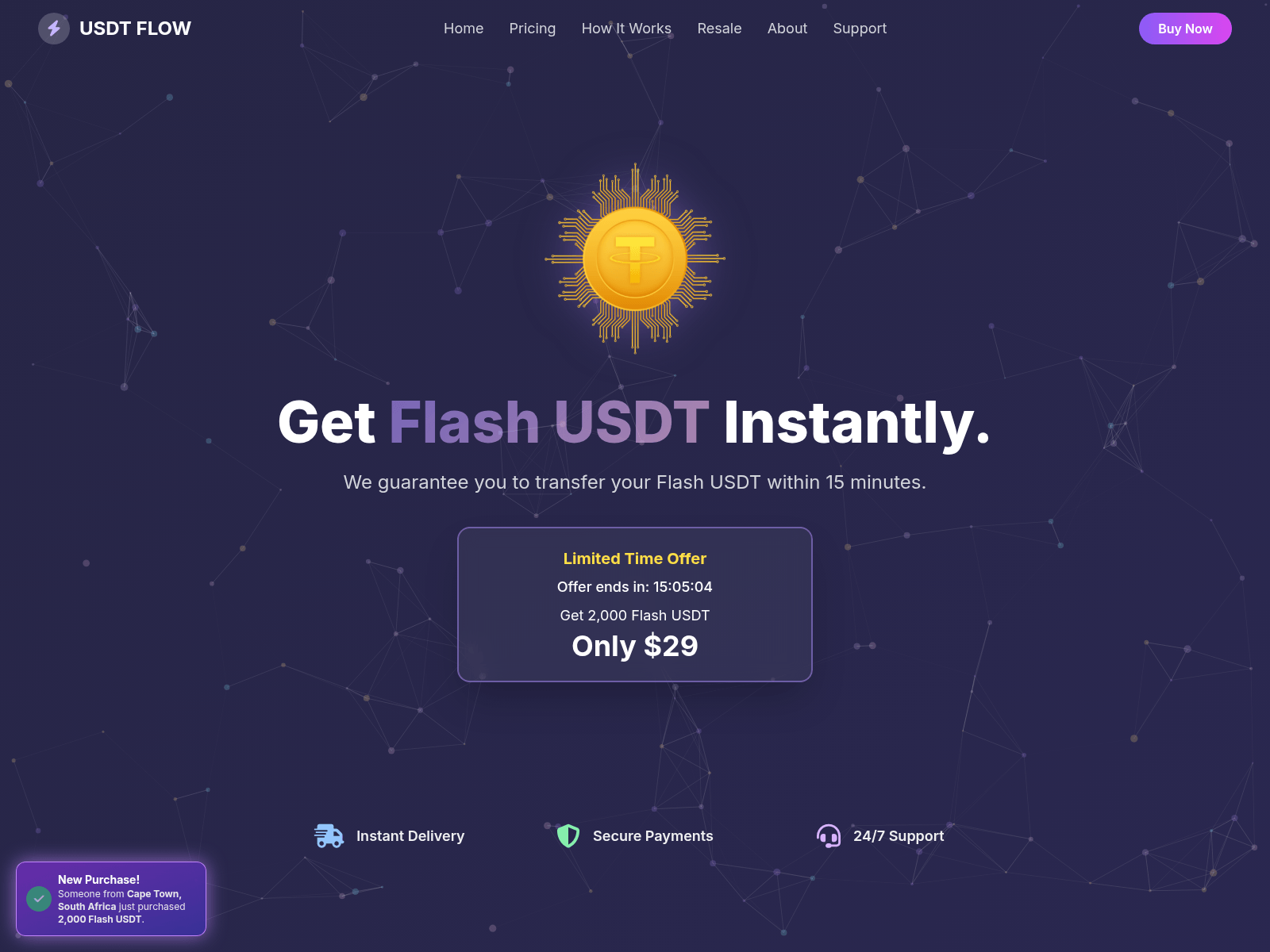 Screenshot of trc20flashusdt.shop