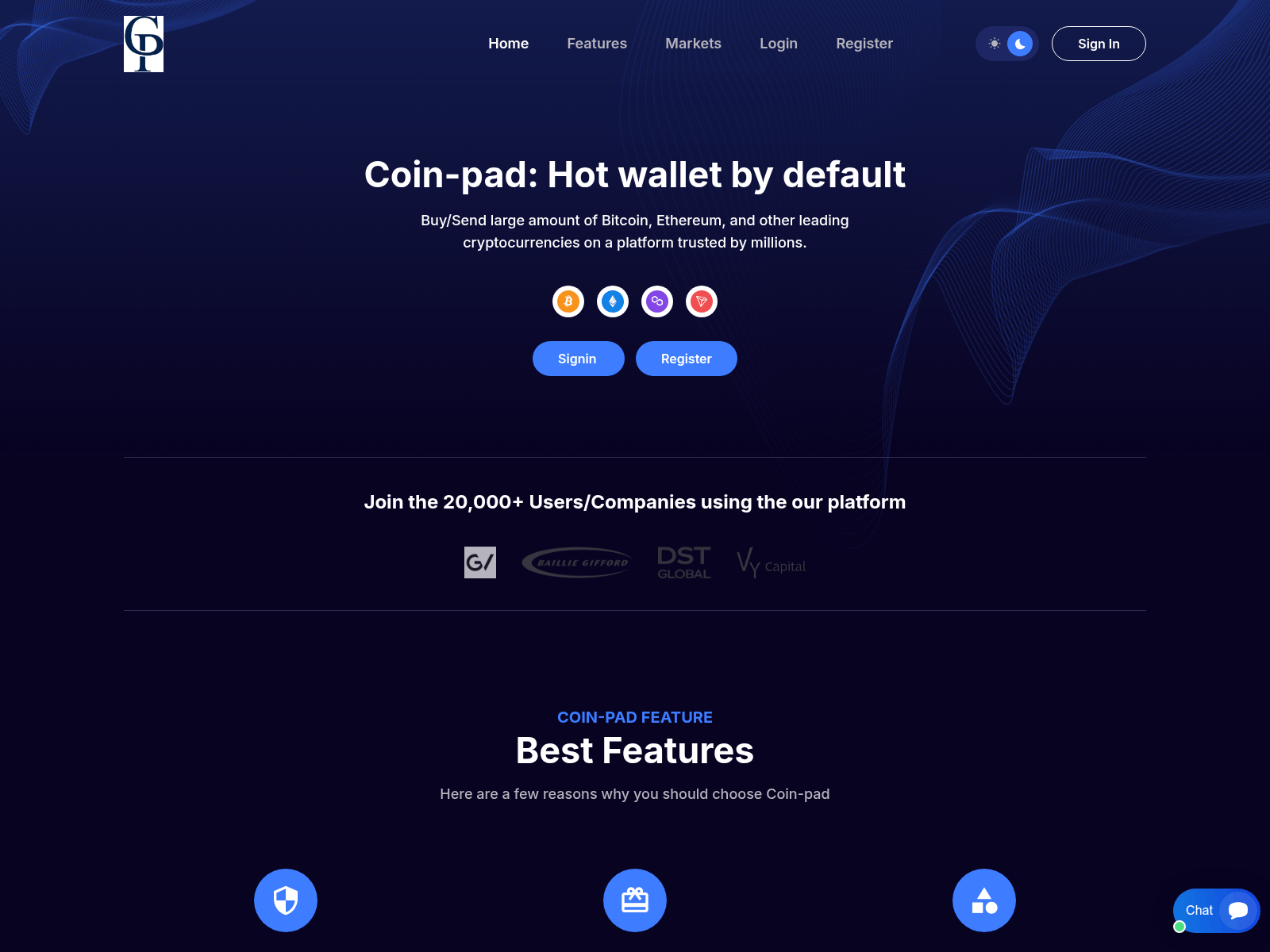 Screenshot of coin-pad.org