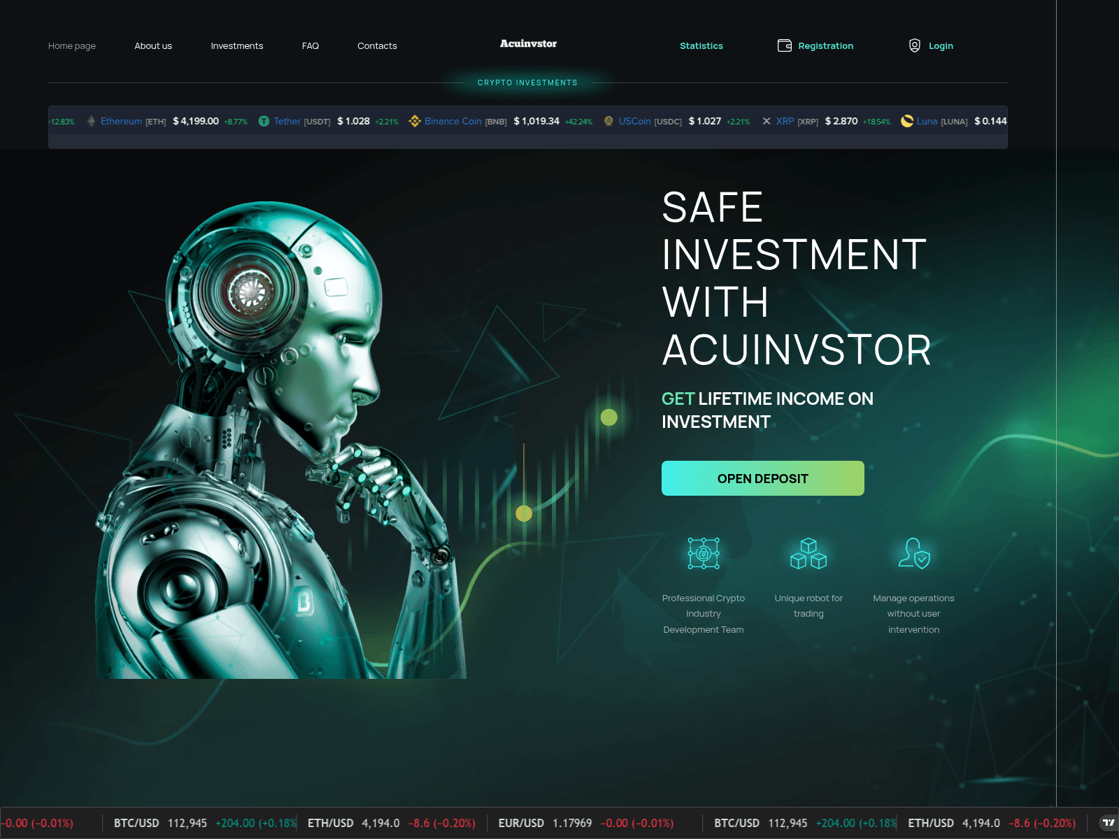 Screenshot of acuinvstor.com