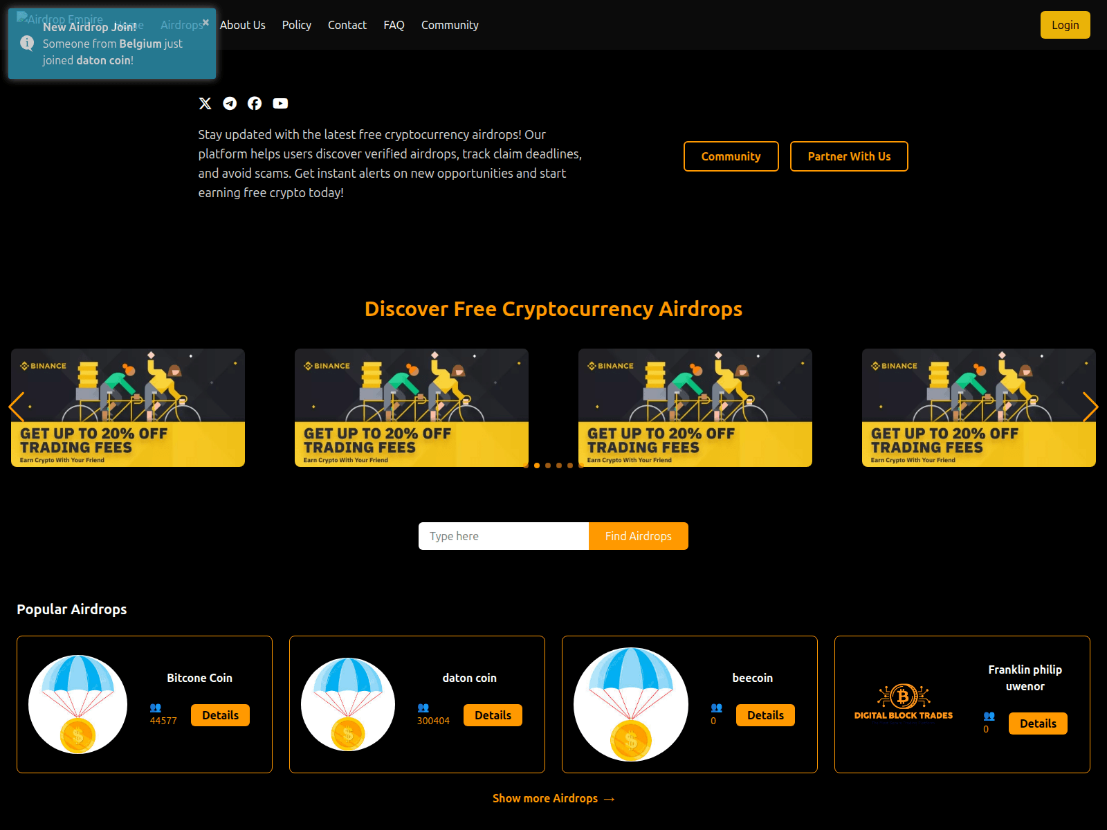 Screenshot of airdropempire.com