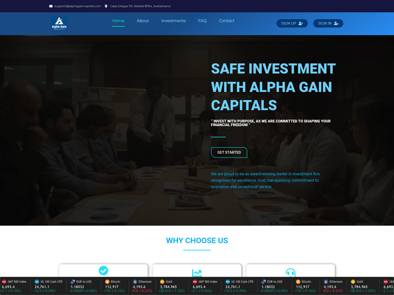 Screenshot of alphagaincapital.com