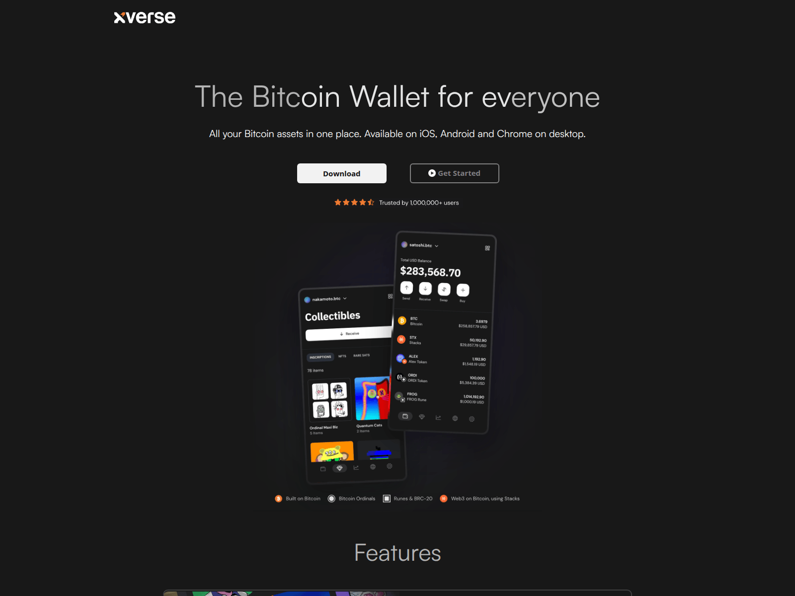 Screenshot of xverse-mainnet.pages.dev