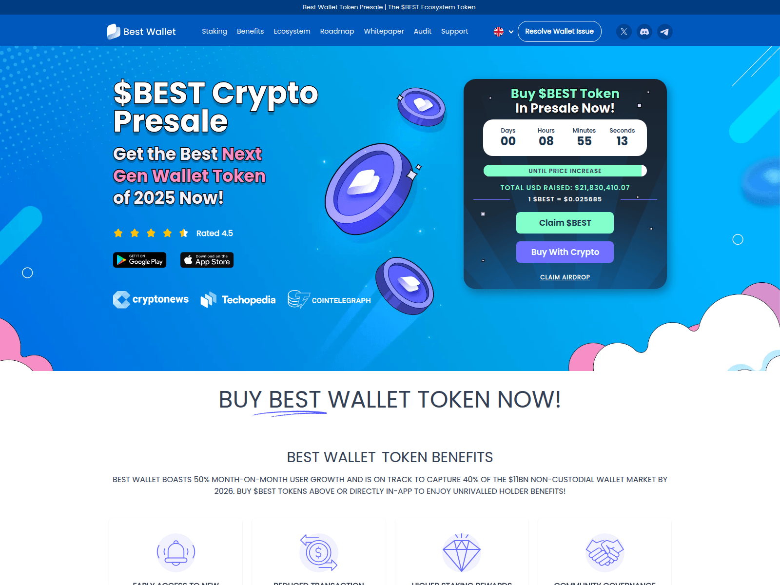 Screenshot of bestwallettokens.app