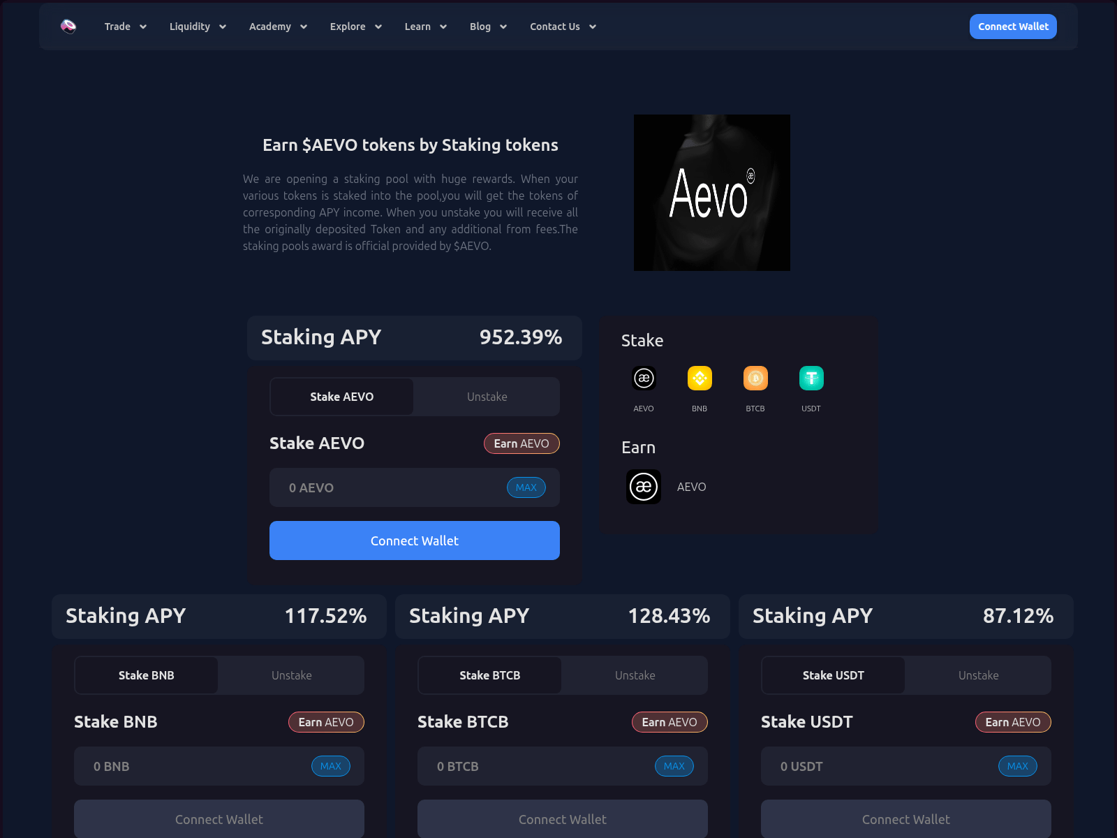 Screenshot of aevo.sushistakes.info