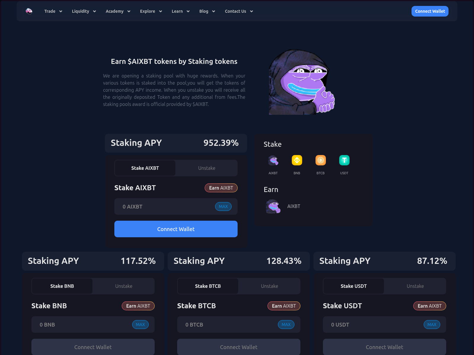 Screenshot of aixbt.sushistakes.biz