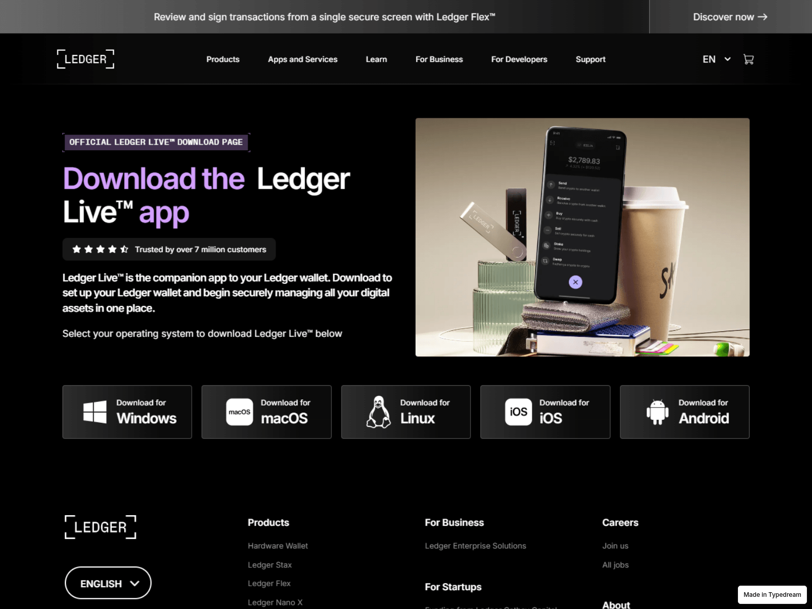 Screenshot of ledger-com-start-start-us-app.typedream.app