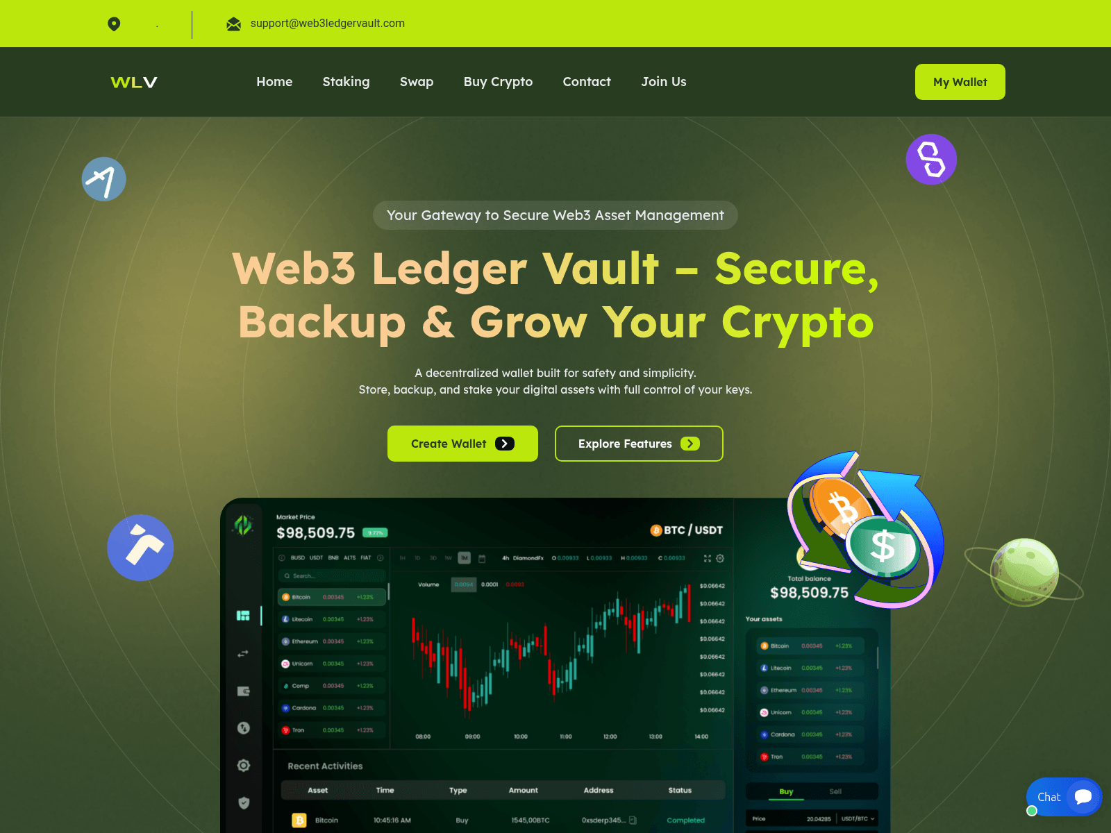 Screenshot of web3ledgervault.com
