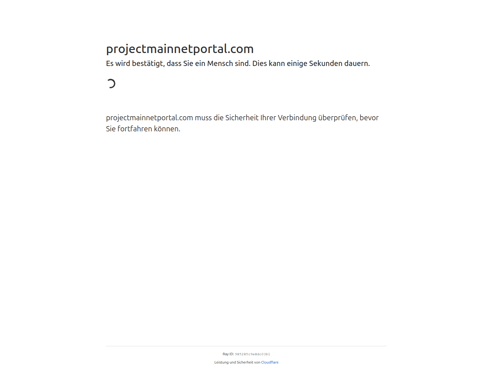 Screenshot of projectmainnetportal.com