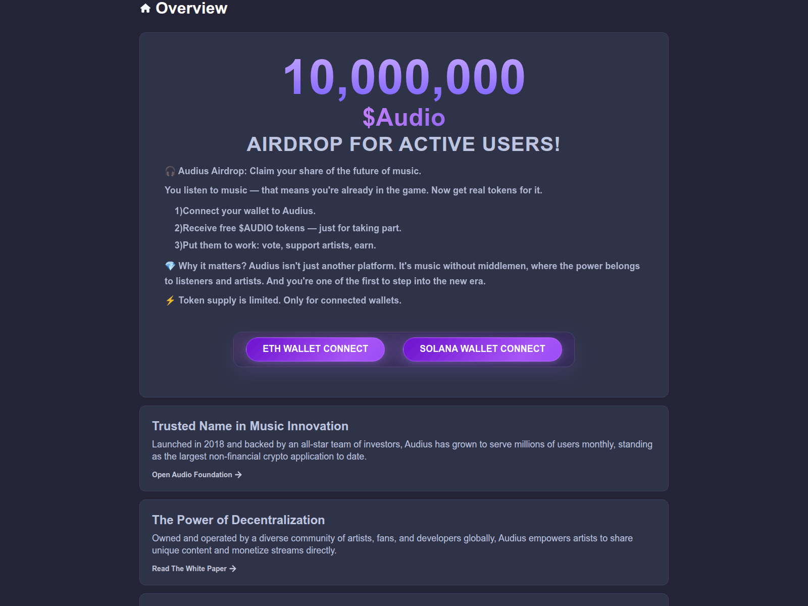 Screenshot of audius.team