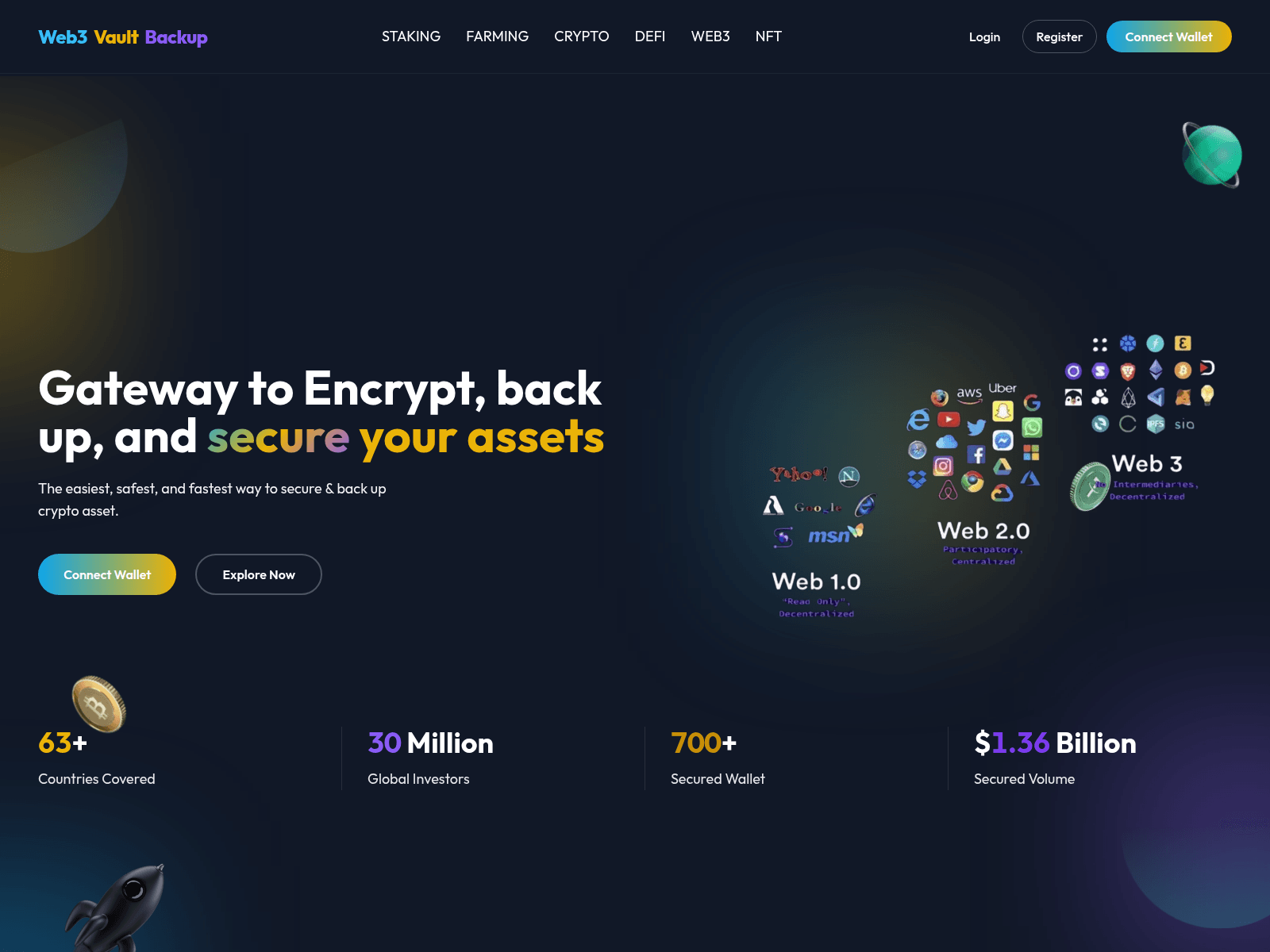 Screenshot of web3vaultbackup.com