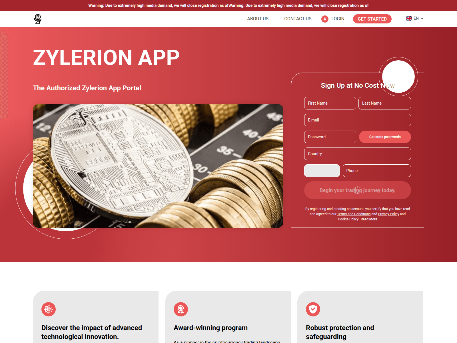 Screenshot of zylerion-app.com