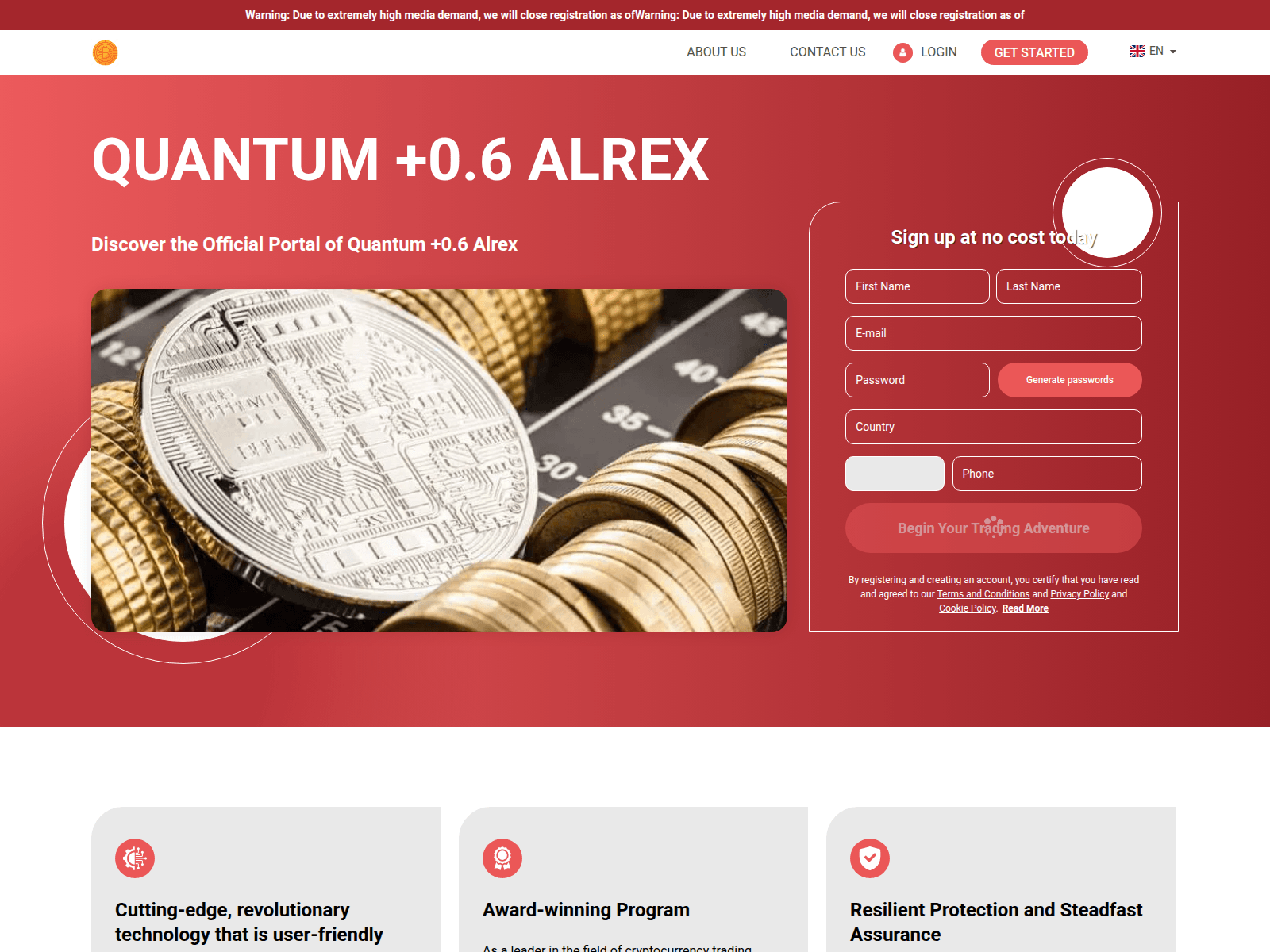 Screenshot of quantum6alrex.com