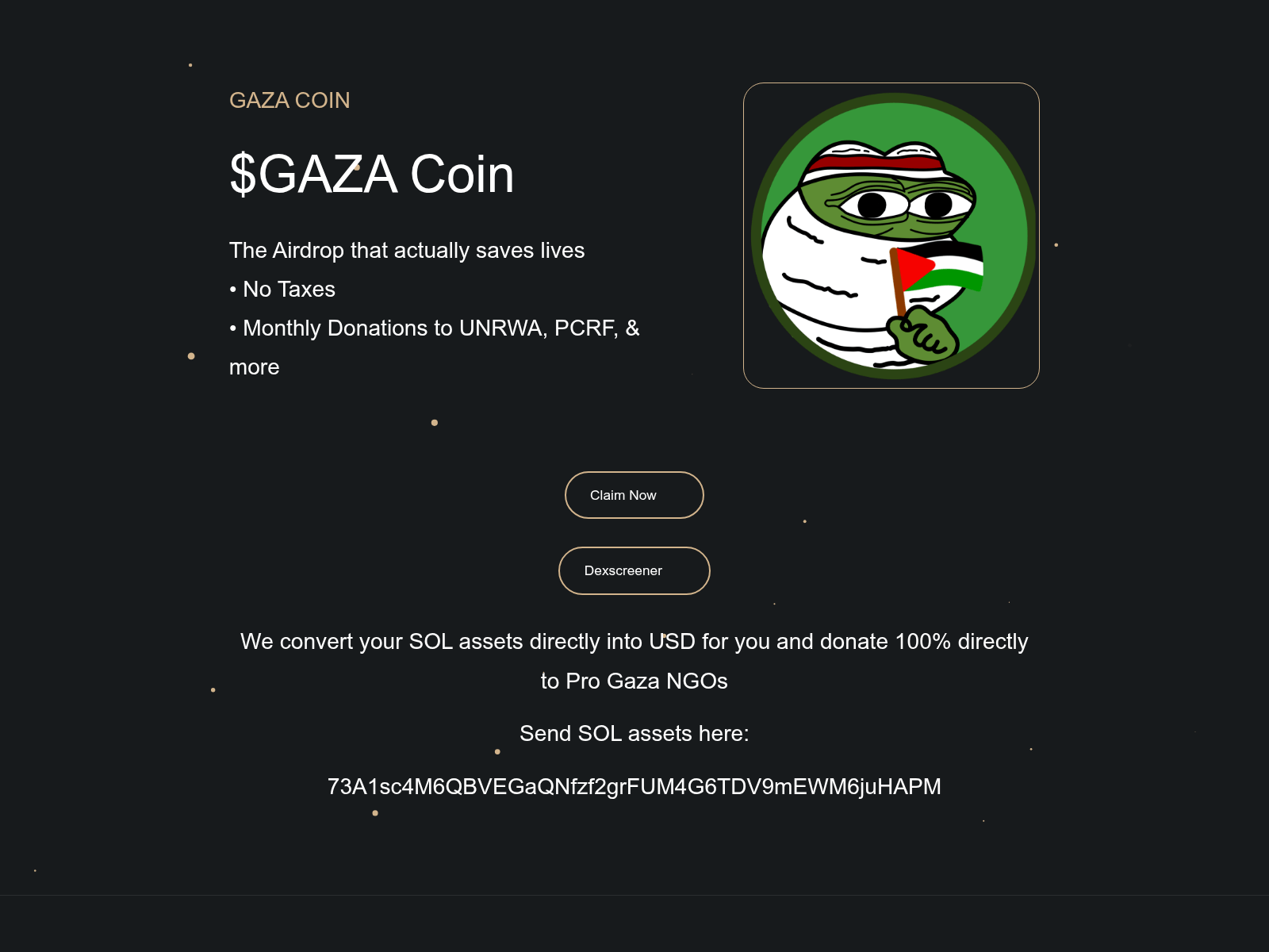 Screenshot of gazacoin.top