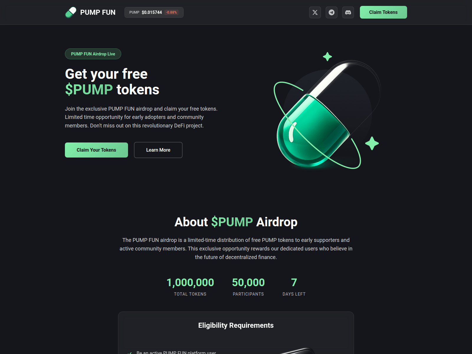 Screenshot of pumpairdrop.xyz