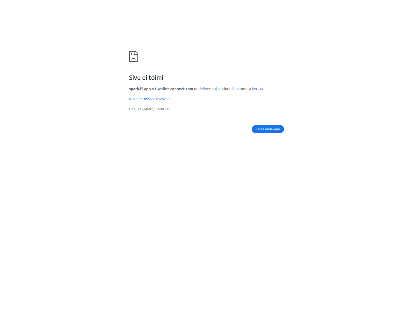 Screenshot of spark.fi-app-v3-wallet-connect.com