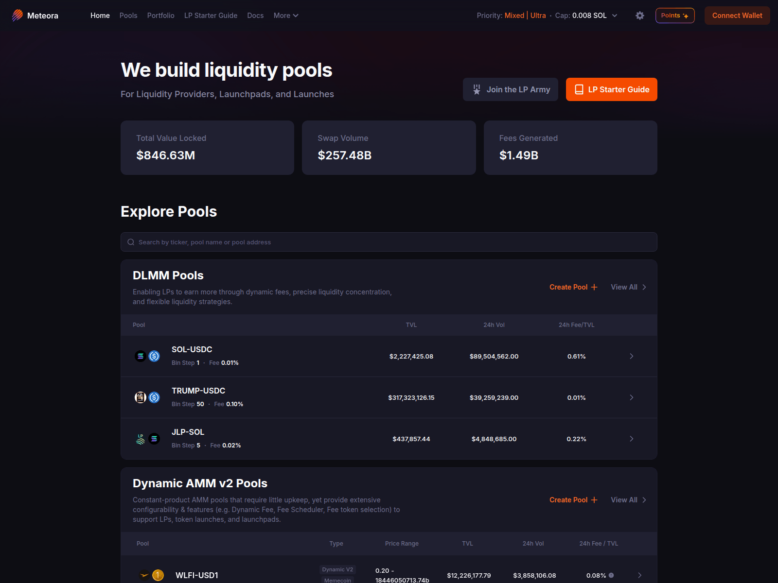 Forensic screenshot of meteora.rest