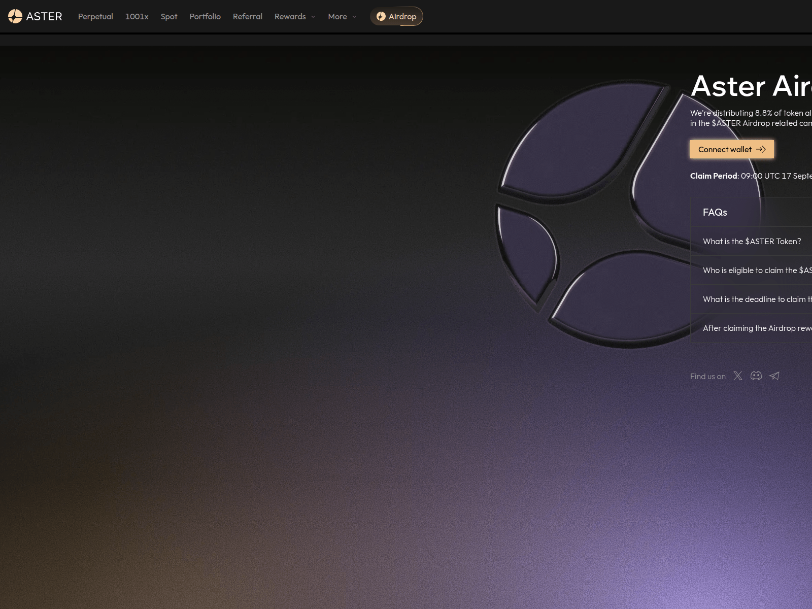 Screenshot of asterdexlive.xyz
