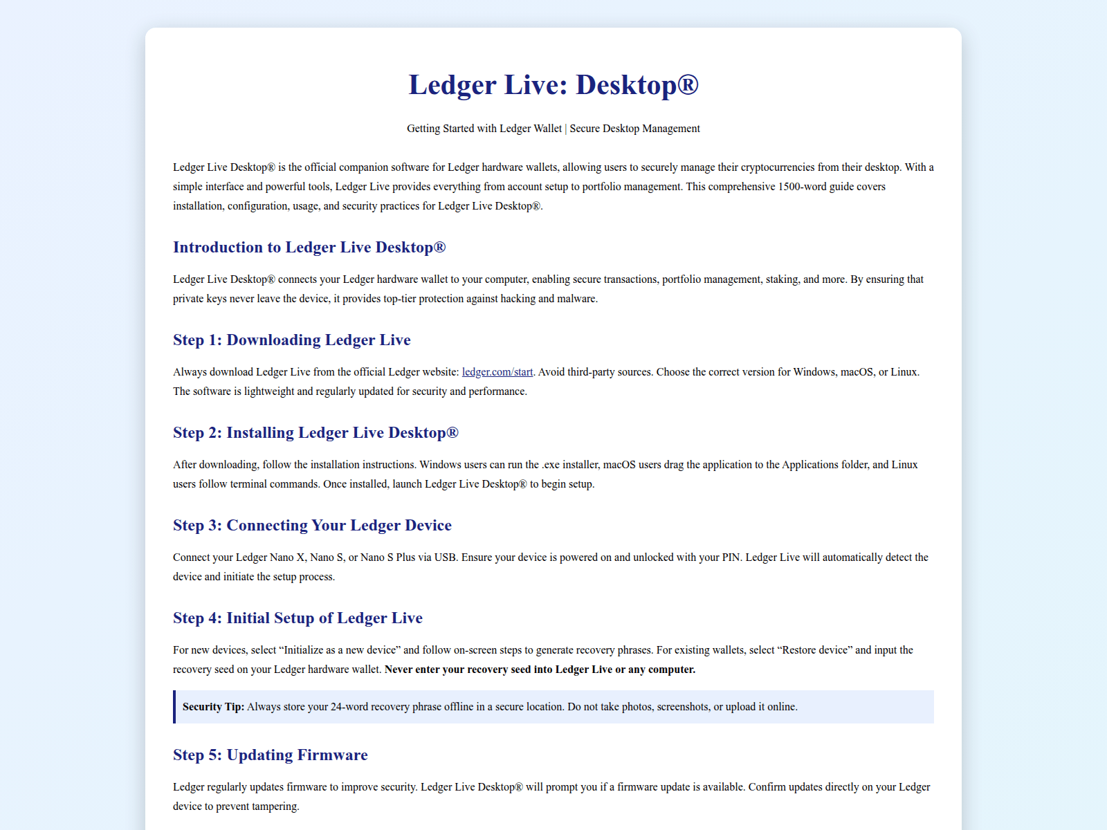 Screenshot of ledgerlive--desktop-faq.pages.dev