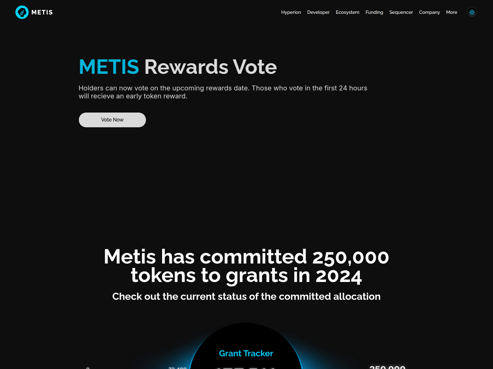 Screenshot of proposal-metis.xyz