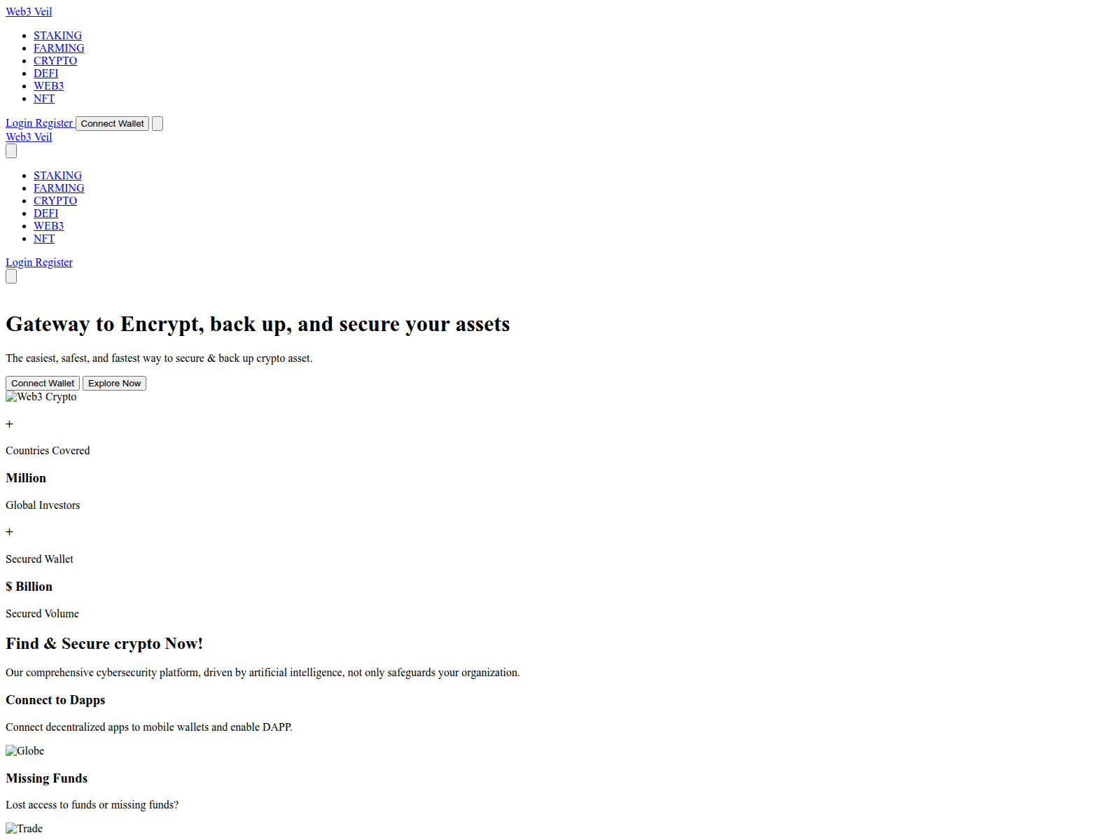 Screenshot of web3veil.com