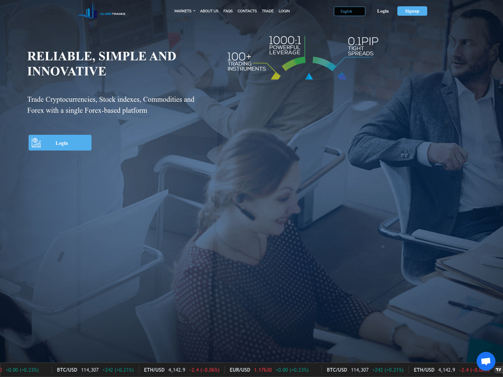 Screenshot of globetrades.net
