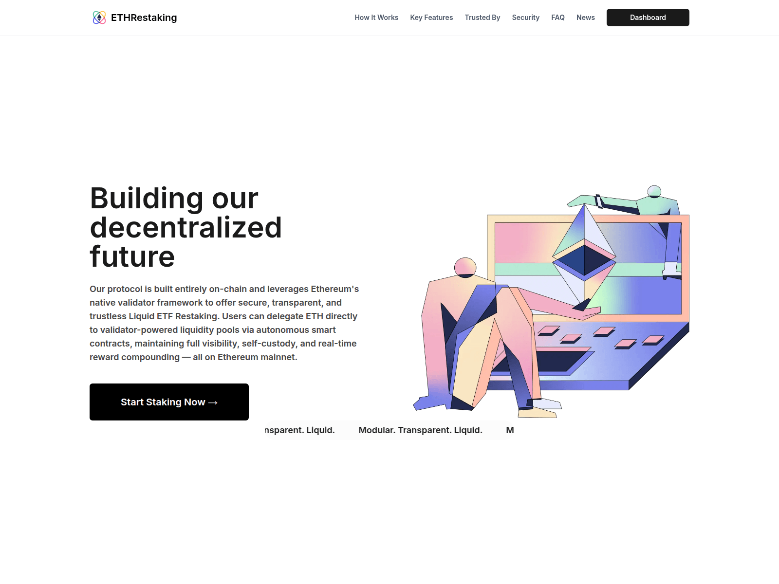 Screenshot of ethereumrestake.com