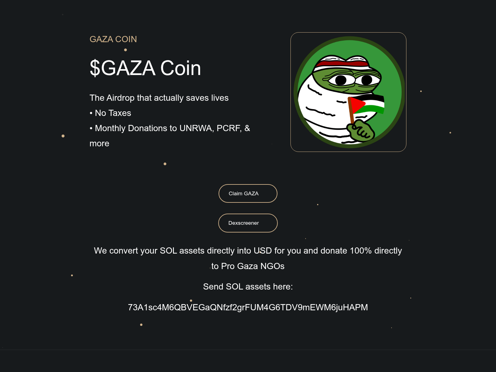 Screenshot of gazacoin.pro