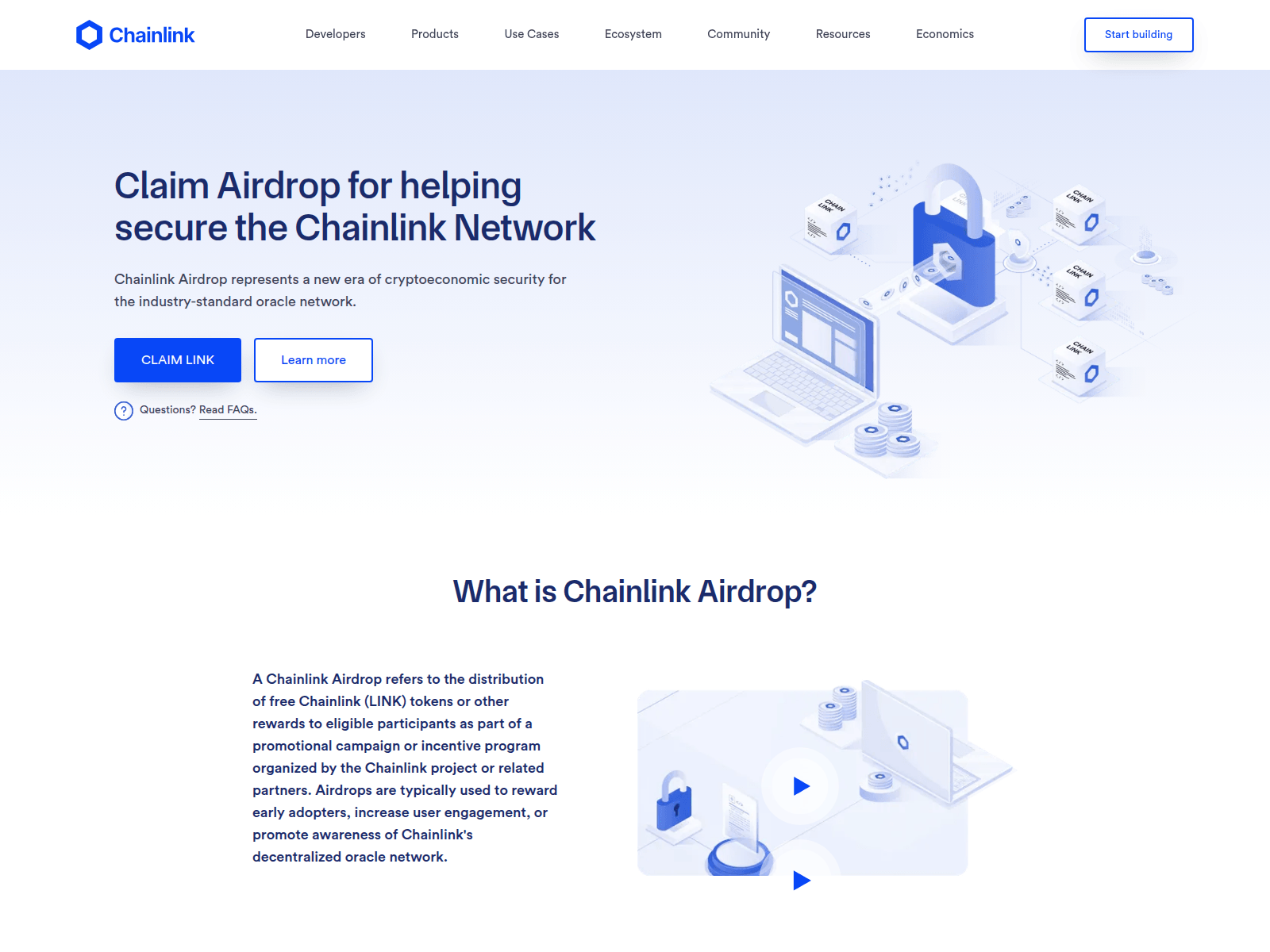 Screenshot of chainlinkairdrop.web.app