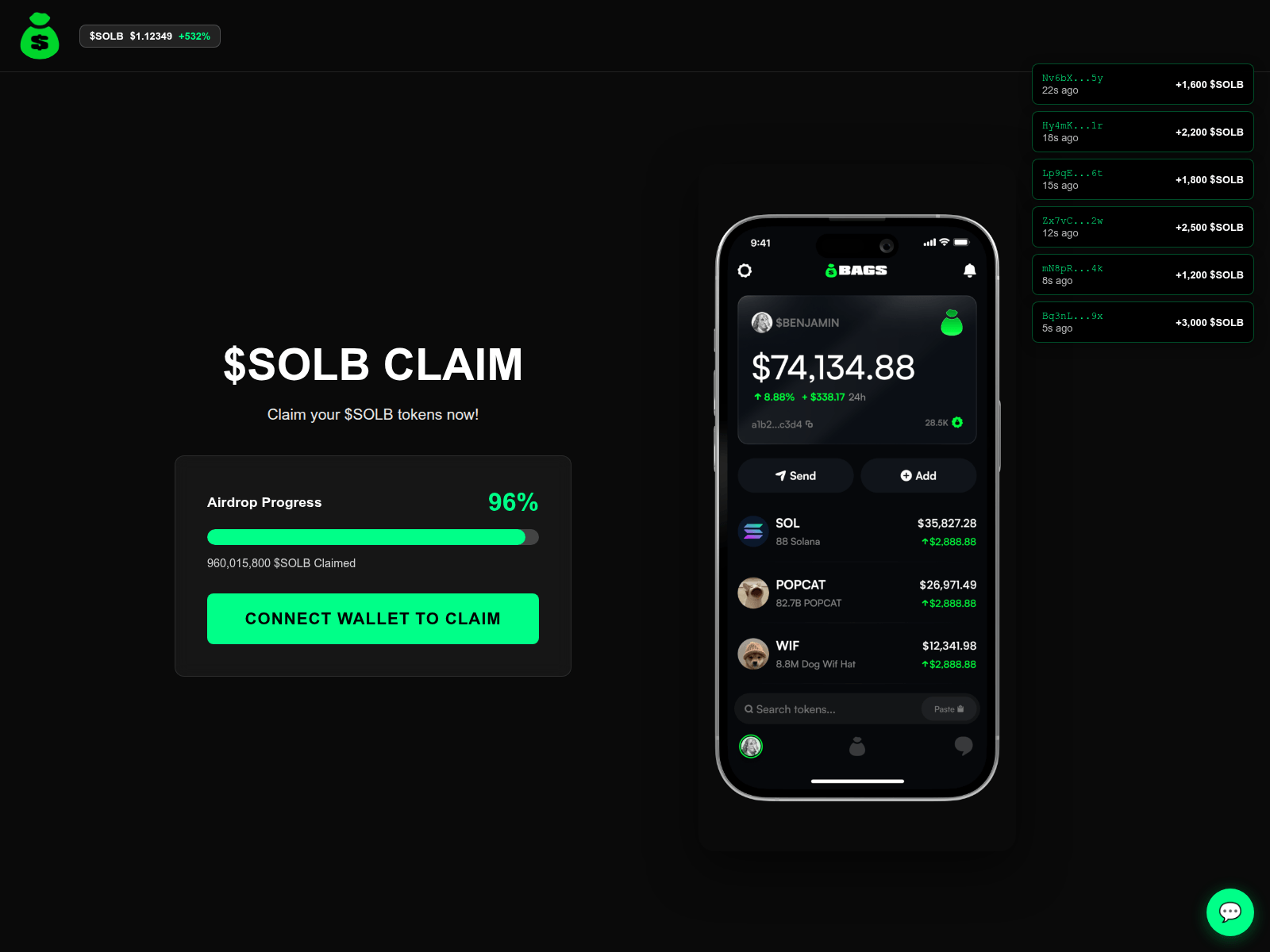 Screenshot of bagsclaim.com