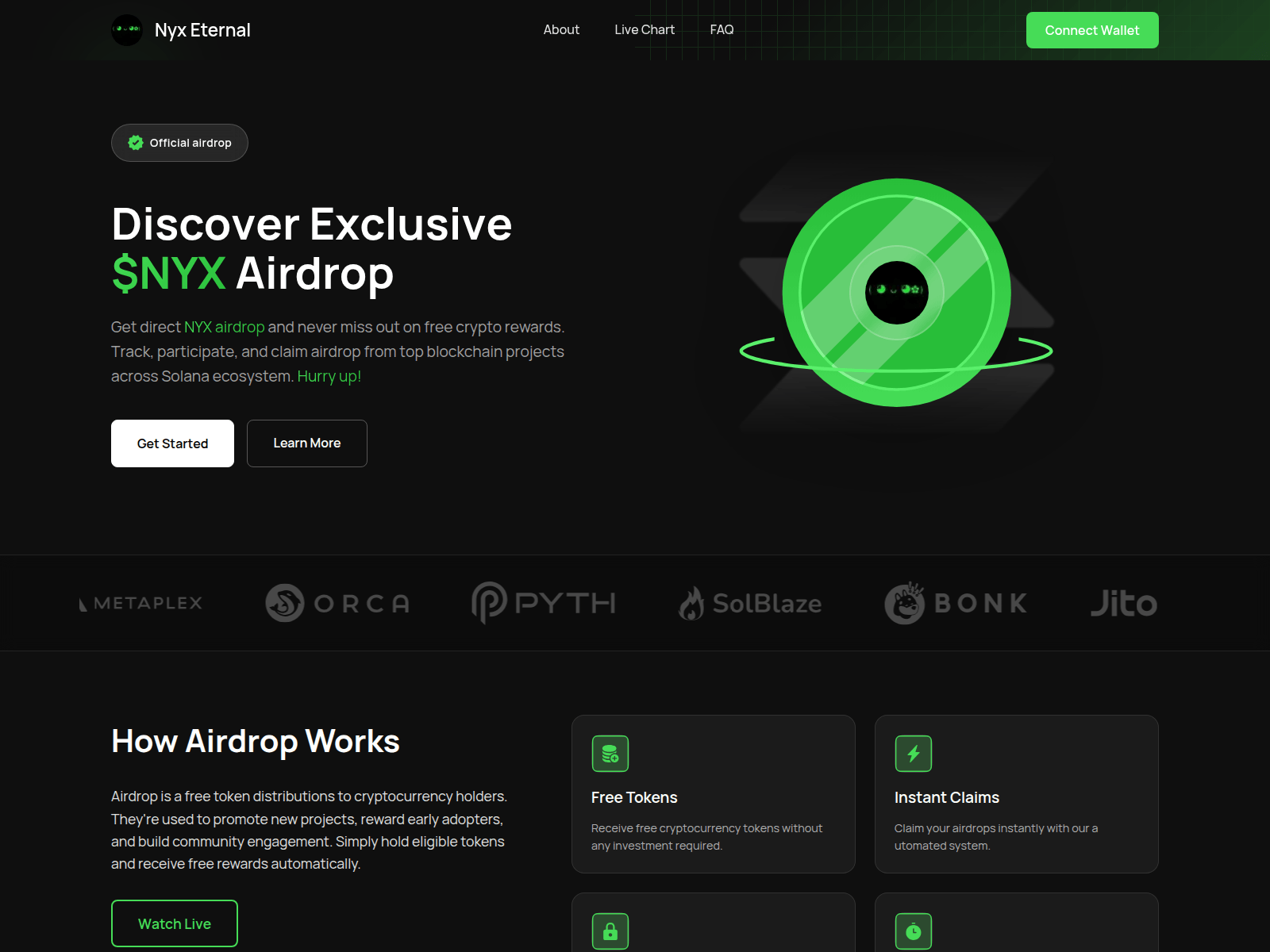 Screenshot of nyxcoin.live
