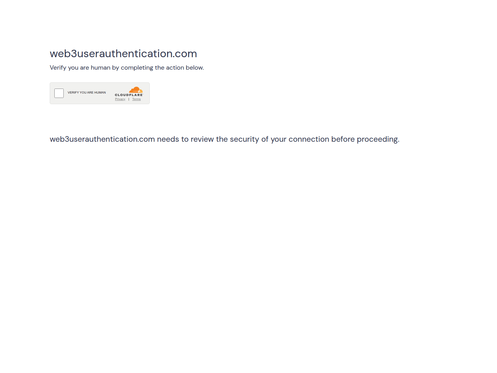 Screenshot of web3userauthentication.com