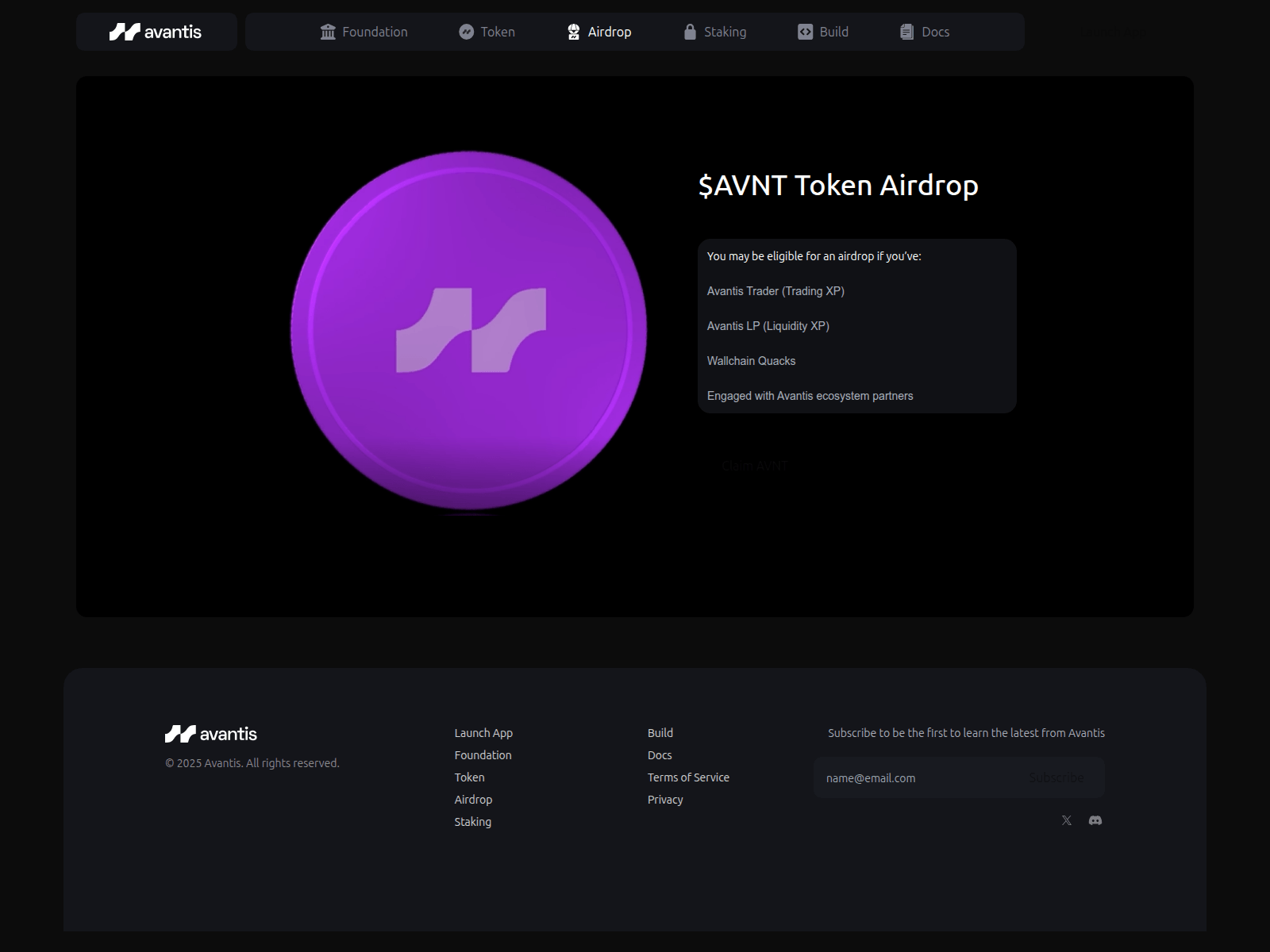 Screenshot of avantisfi.world