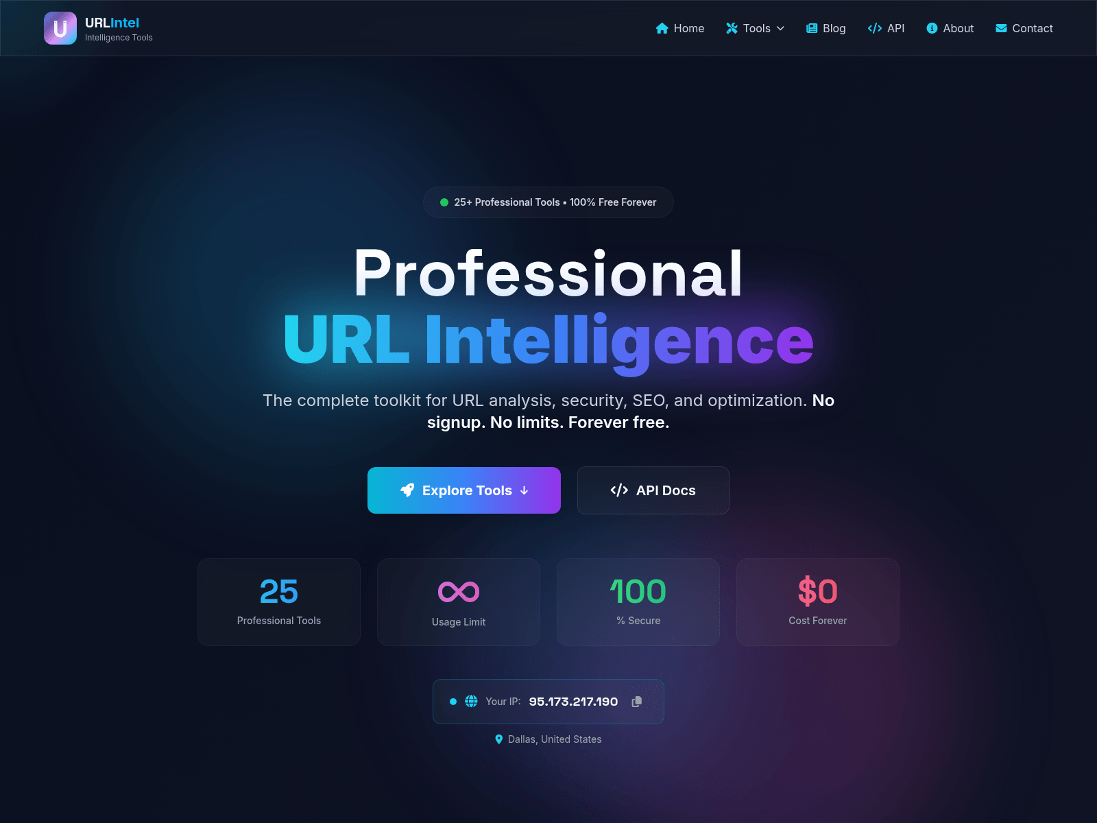 Screenshot of urlintel.com
