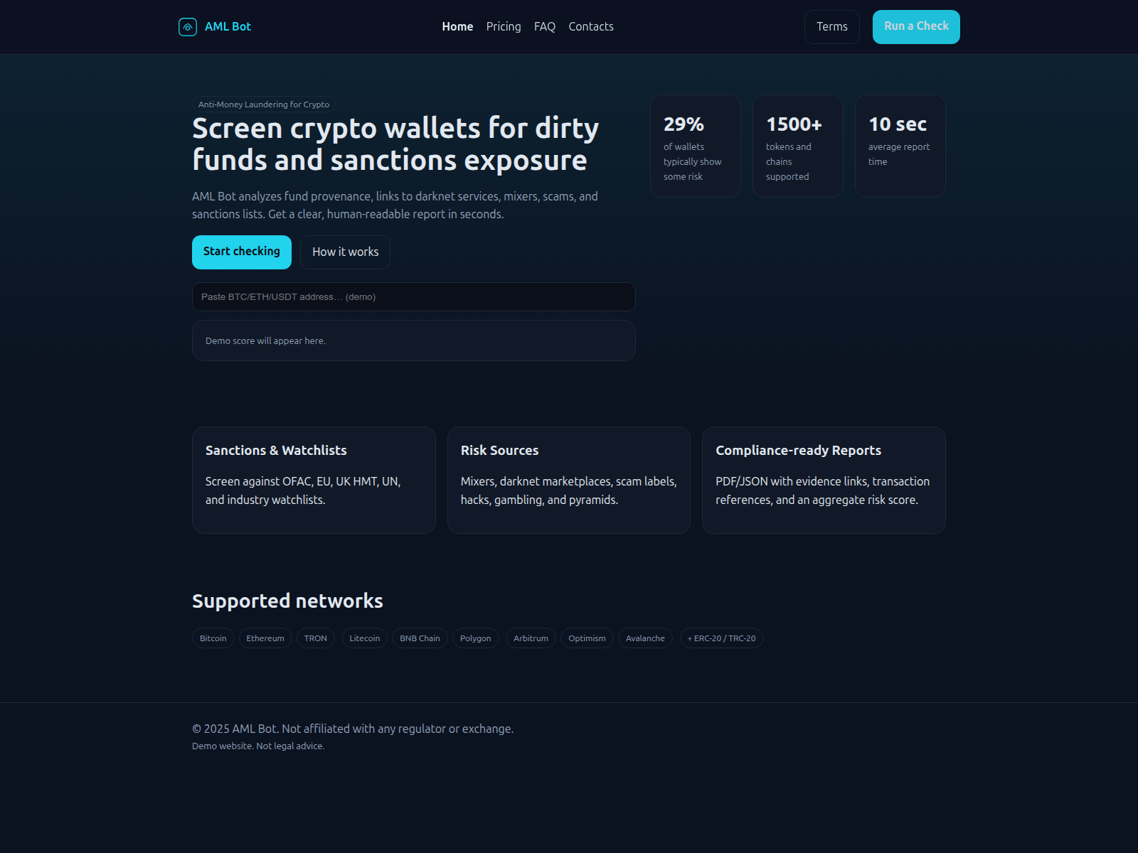 Screenshot of aml-bot.co.com