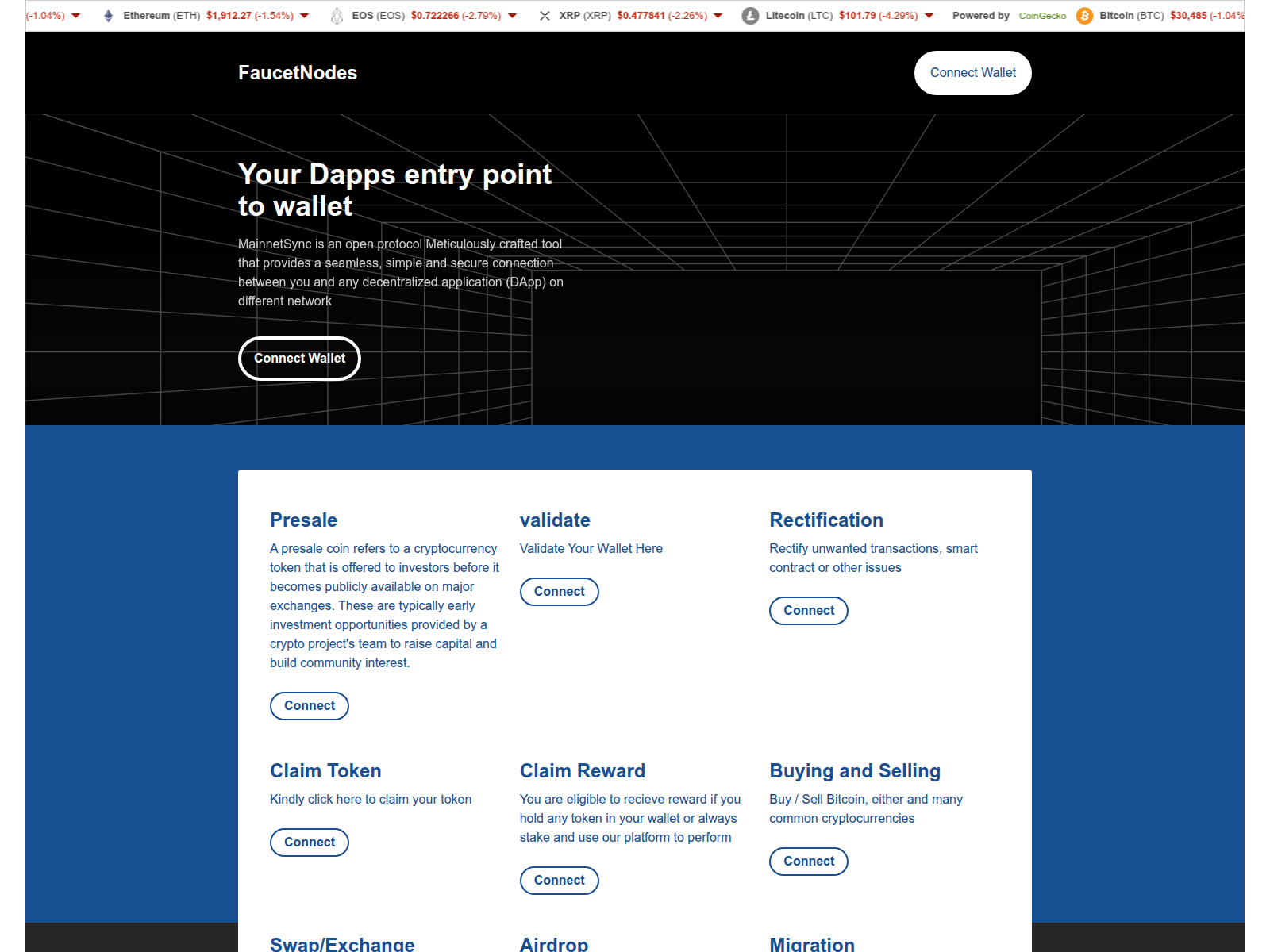 Screenshot of securingdelegatefaucet.xyz
