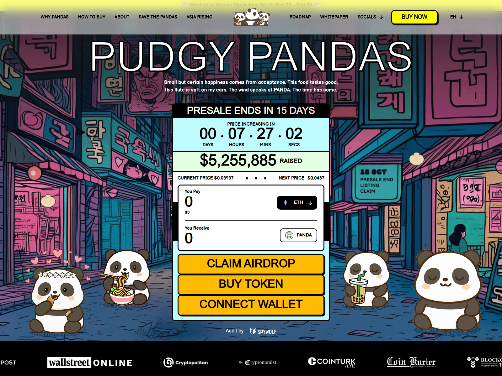 Screenshot of pudgy-pandas.com