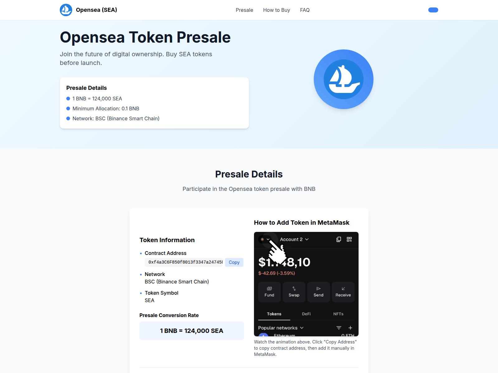 Screenshot of openseatoken.top
