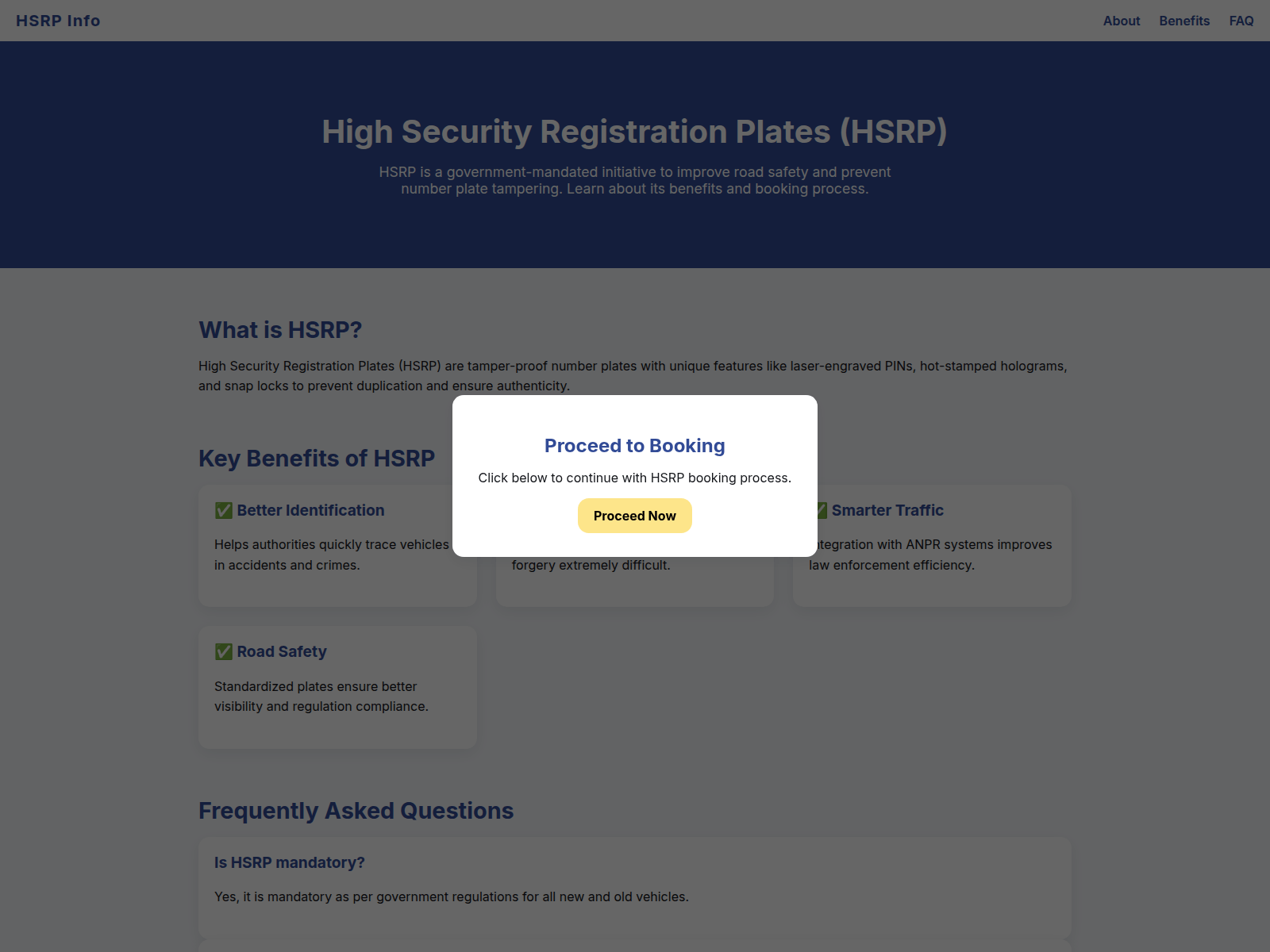 Screenshot of bookmyhspr.live