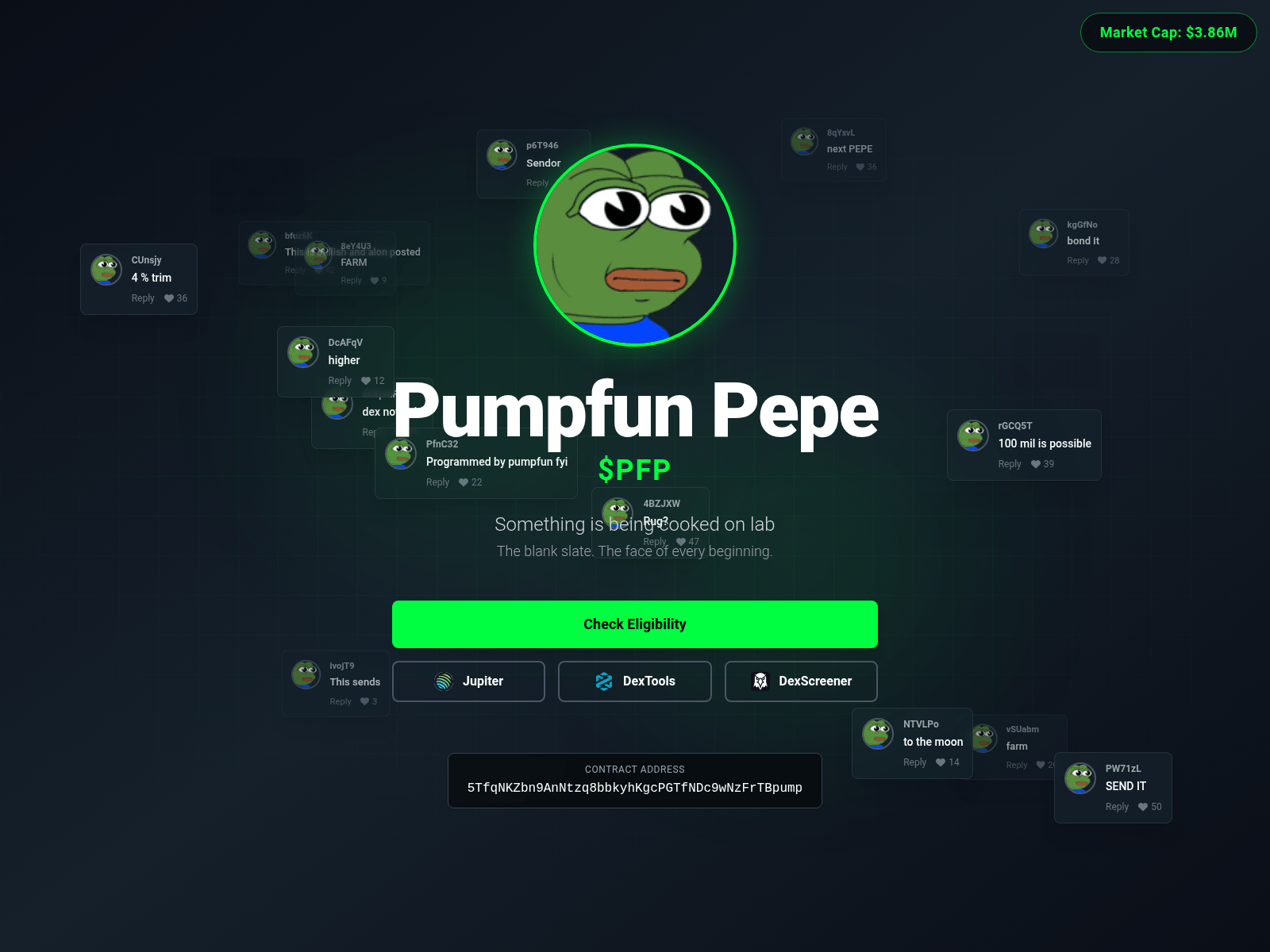 Screenshot of pfpepes.fun