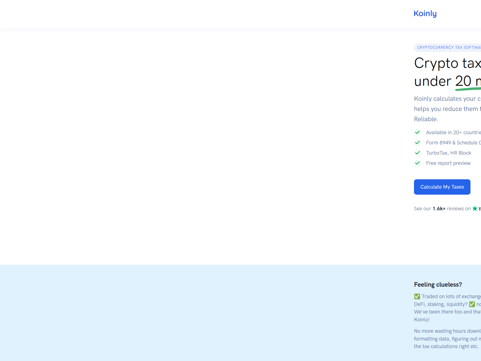 Screenshot of koinlytax.app
