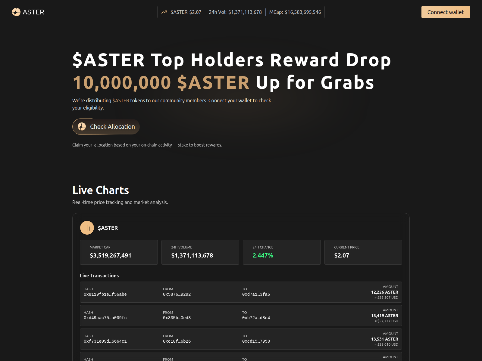 Screenshot of aster.invest-allocation.info