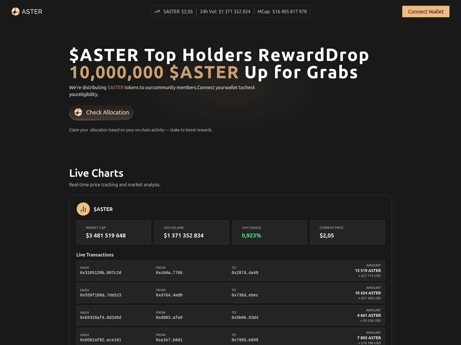 Screenshot of aster.events-x.org