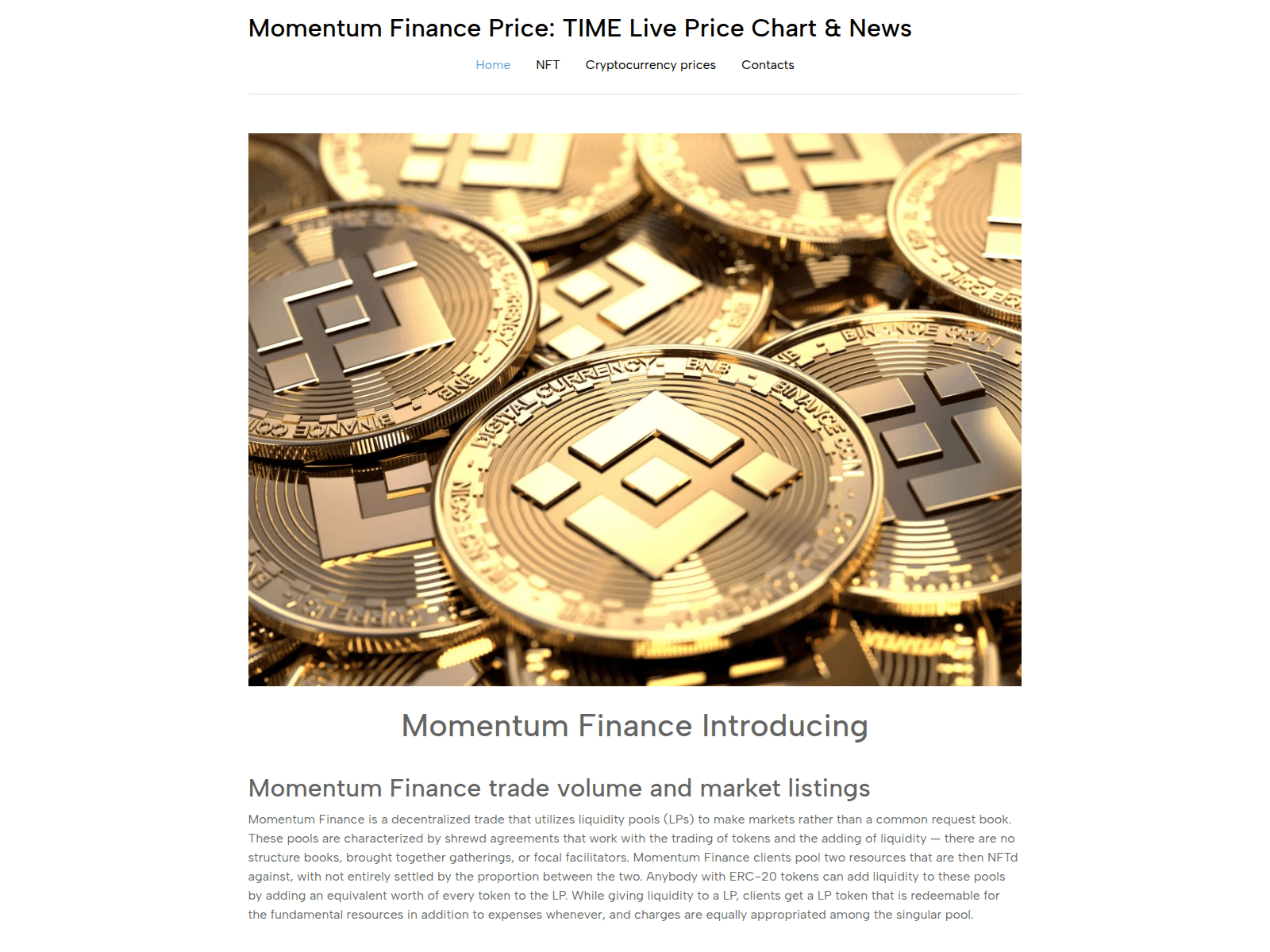Forensic screenshot of momentum-finance.github.io