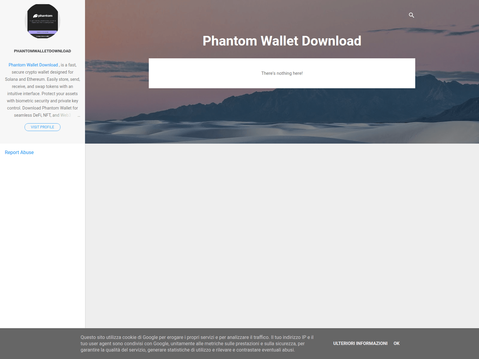 Screenshot of phantomwalletdownload.blogspot.it