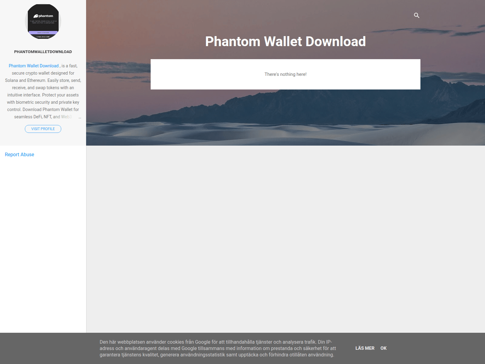 Screenshot of phantomwalletdownload.blogspot.se