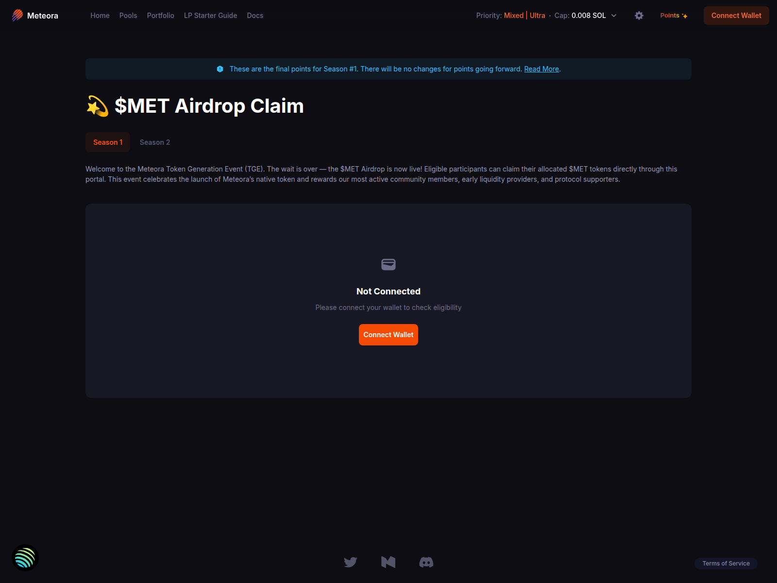 Screenshot of meteoradrop.com