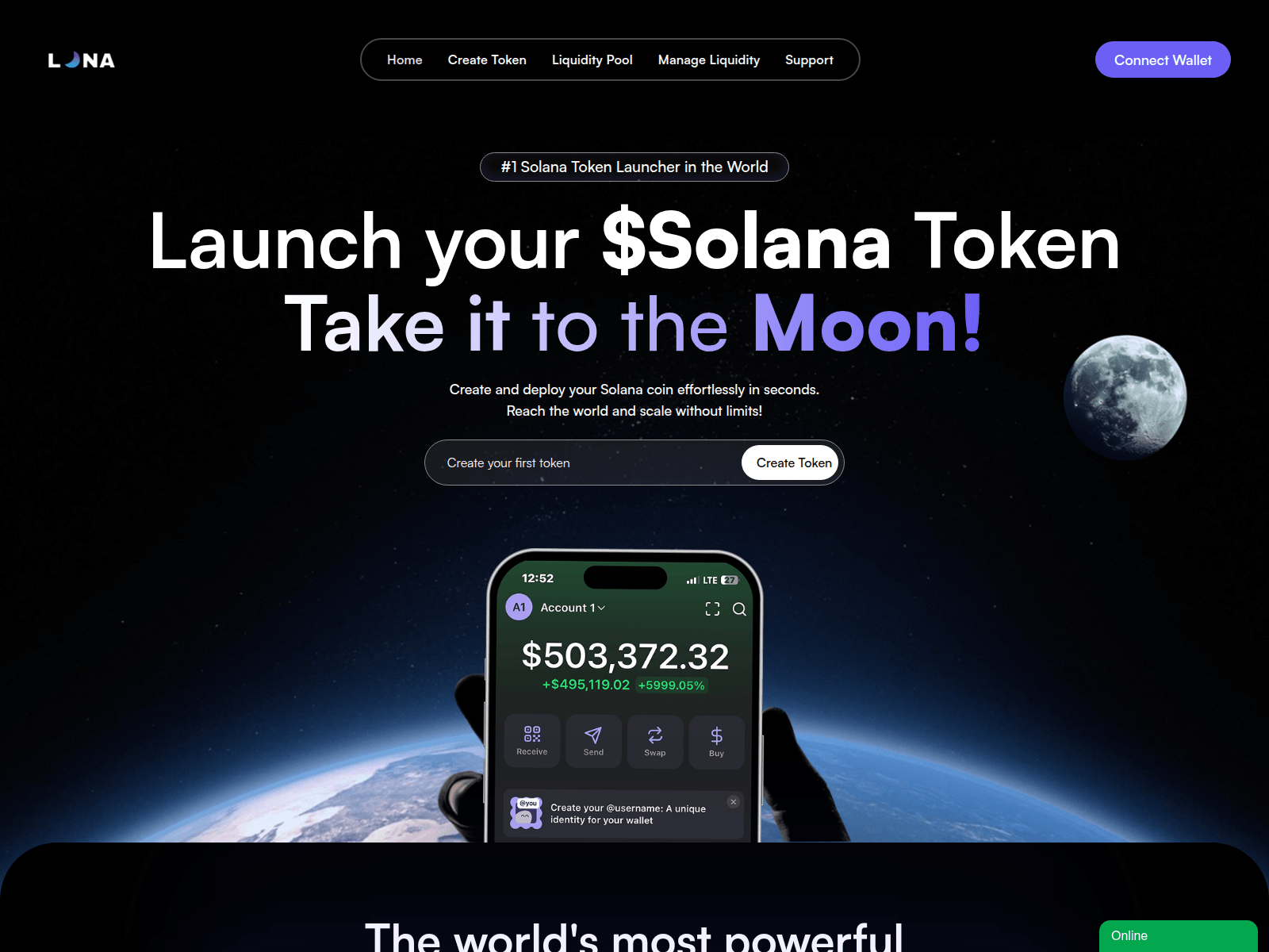 Screenshot of luna-token.com