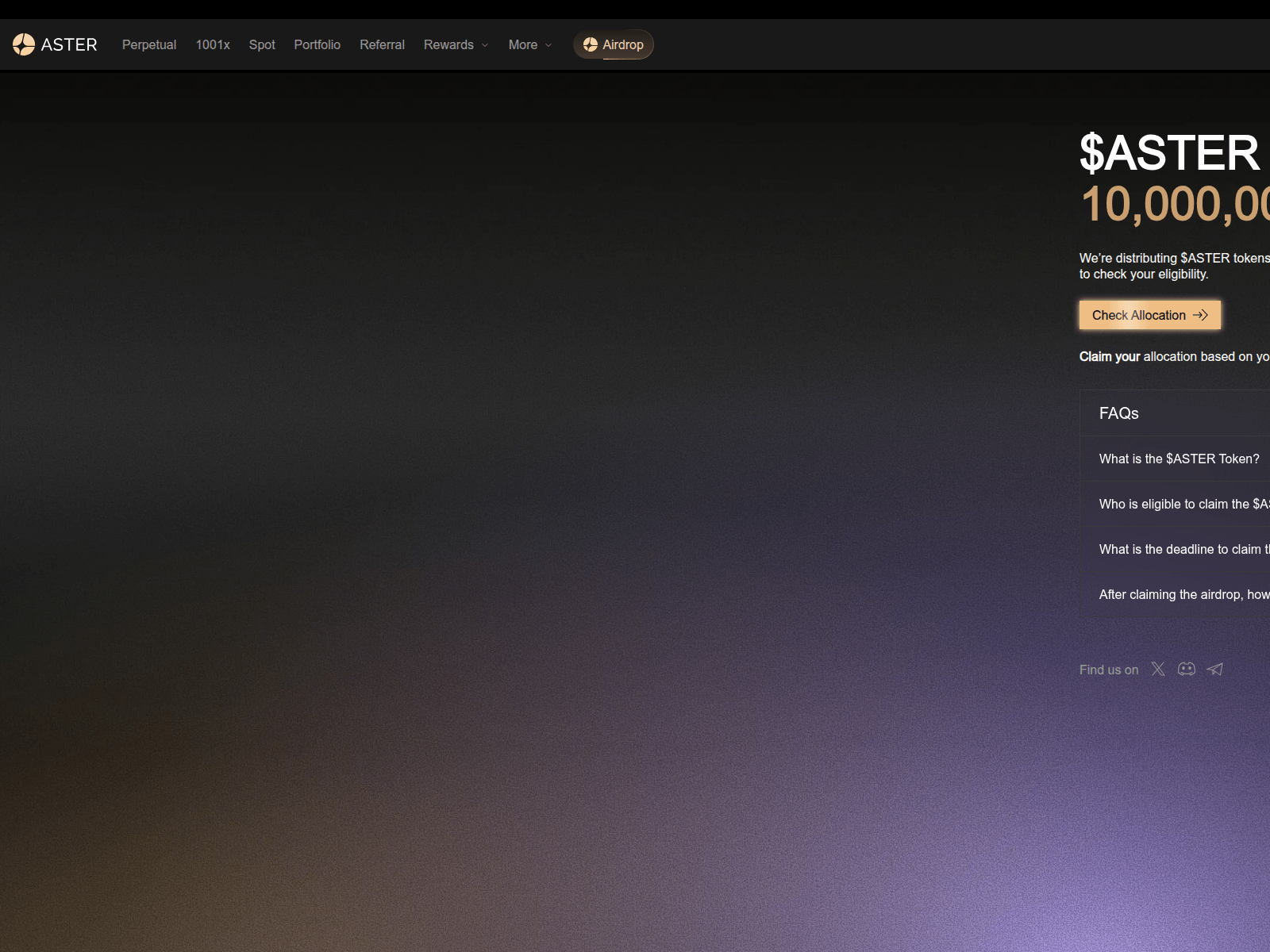 Screenshot of aster-reward.pages.dev