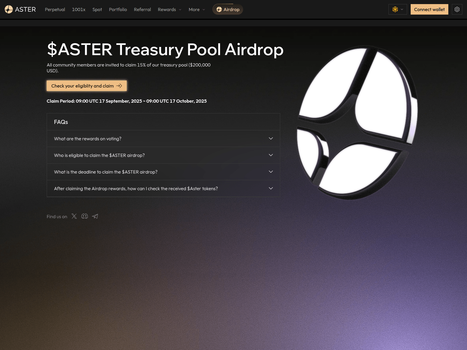 Screenshot of treasury-asterdex.com