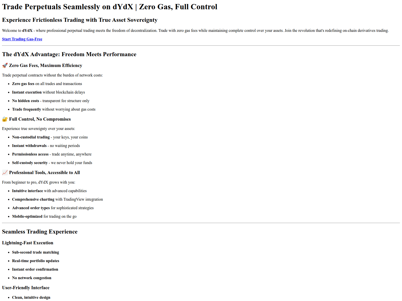 Screenshot of official-dydx-trade-connect.pages.dev